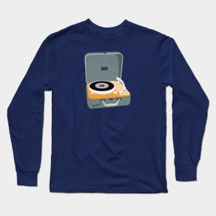 Textured Little Vintage Record Player Long Sleeve T-Shirt